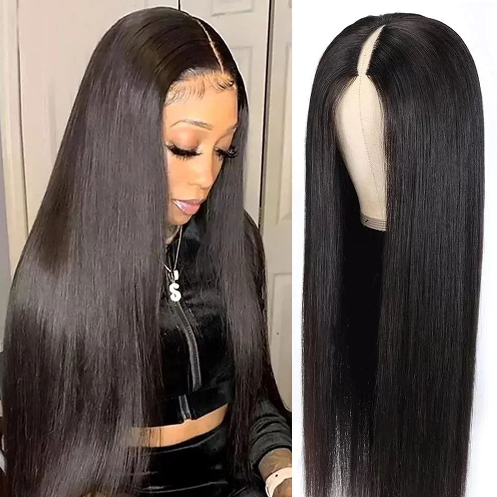 

200 Density Straight V Part Wig Human Hair No Leave Out Upgrade Ready To Wear No Gluess Natural Colored Remy Hair 30 32 Inch