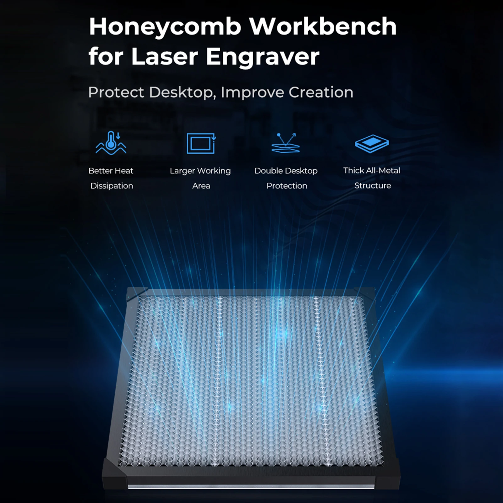 CREALITY Laser Engraver Honeycomb Working Table All-metal Structure Steel Panel Board Platform with Measurement for Falcon 2