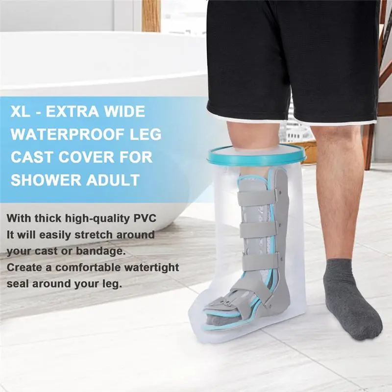 A20F-1 PCS Waterproof Leg Cast Cover For Shower Adult Reusable Shower Boot Cover For Leg Foot Ankle