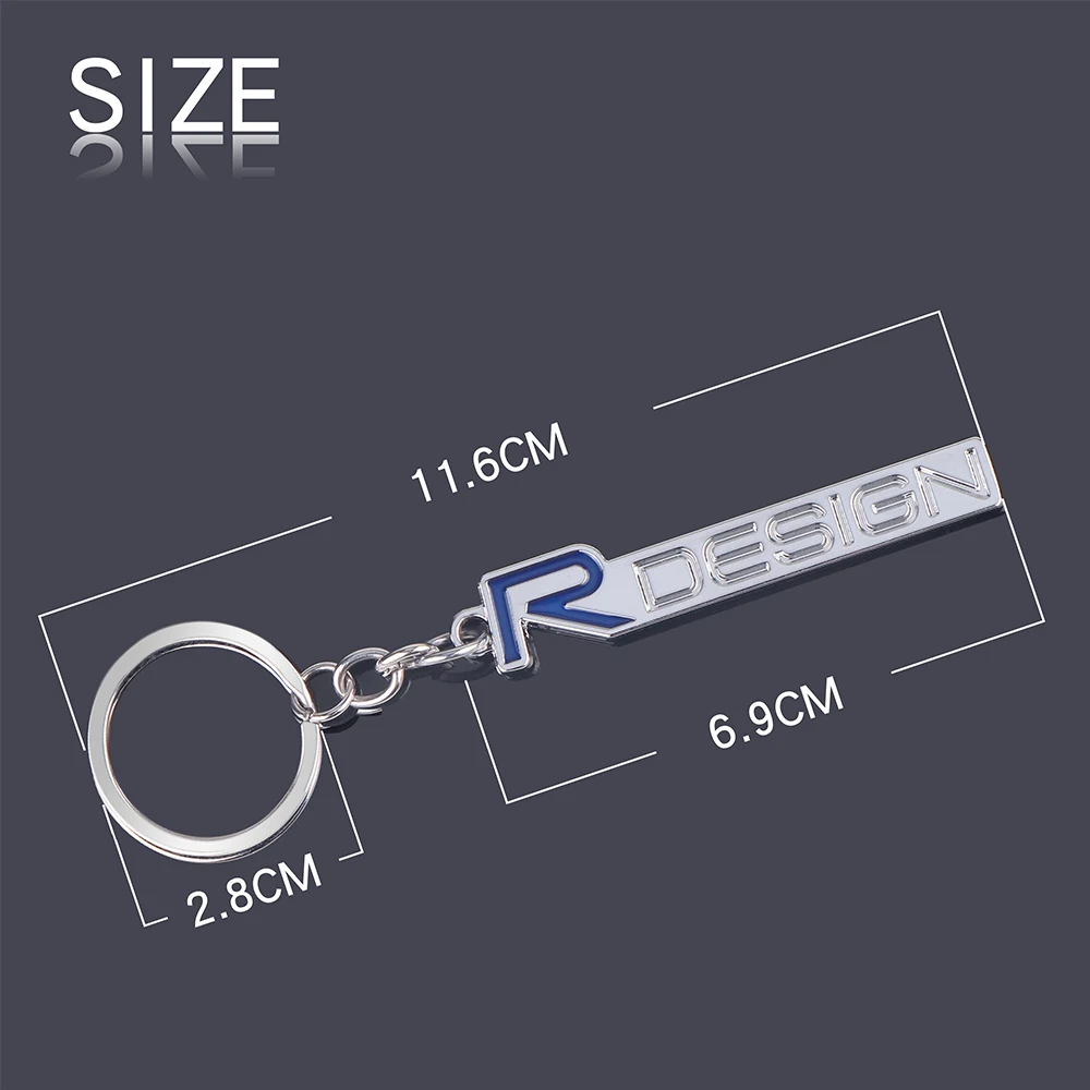 1PCS 3D Metal Car Keychain Key Ring RDESIGN Logo Badge Key Chain for Volvo T6 AWD S40 S60 S90 XC40 XC60 XC90 V40 V50 V60 V90 S70