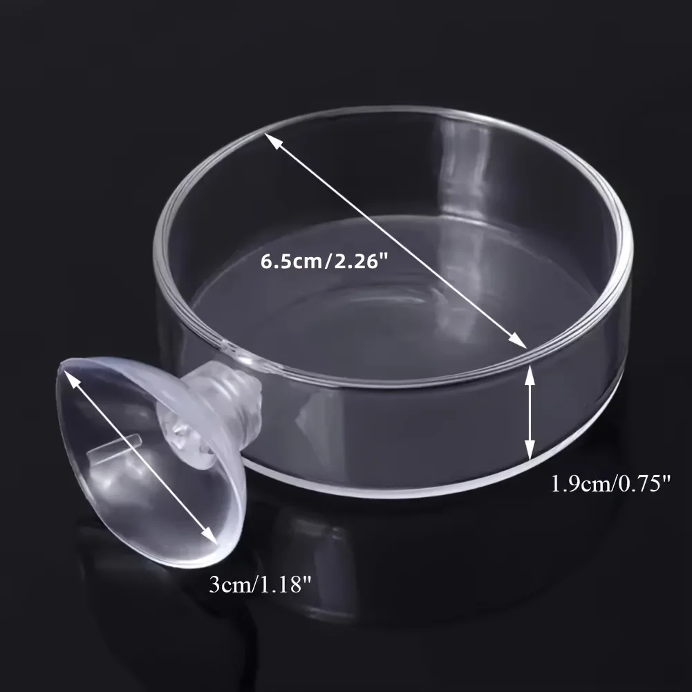 Fish Tank Feeder Aquarium Shrimp Acrylic Feeding Bowl Clear Dish Tray Container Feeders Aquarium Round Fish Shrimp Feeding