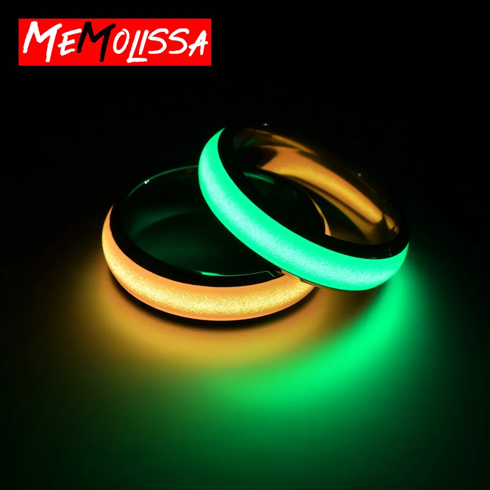 Novelty Stainless Steel Luminous Rings Stainless Steel Noctilucent Tabs Men Ring anillos mujer bague femme