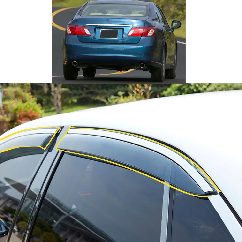 Sticker Plastic Window Glass Wind Visor Rain/Sun Guard Vent For LEXUS ES-Class (GSV40) ES240/ES350 2006 2007 2008 2009 2010 2011