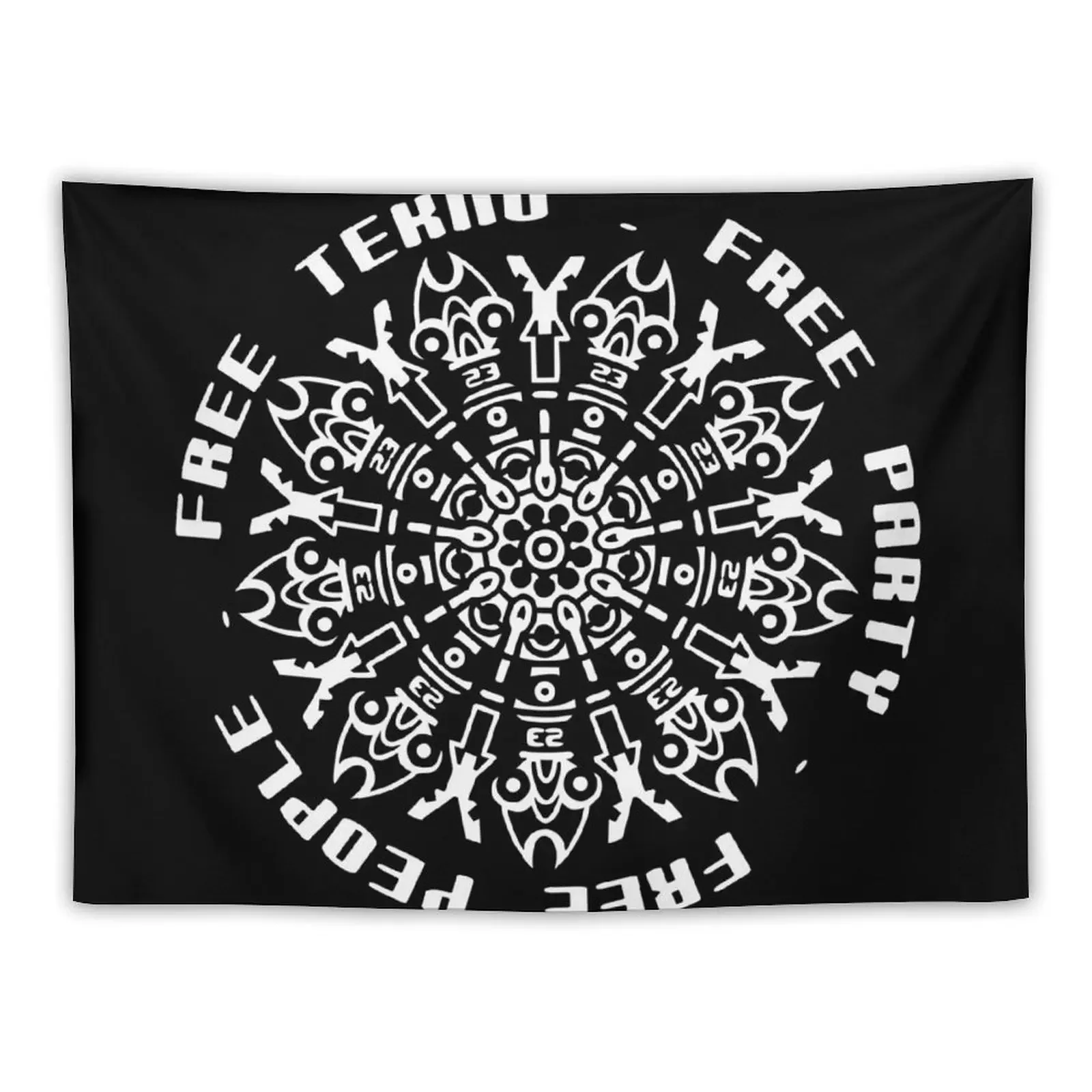 23FT001 - Tekno 23 free people free tekno free party Tapestry Room Decorations Aesthetic House Decoration Wall Deco Tapestry