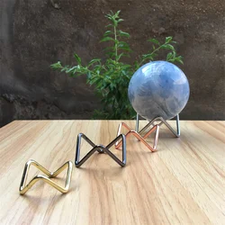 6pcs Factory Price Crystal Sphere Silver Black Golden Copper Metal Stand Holder Healing Crystals Ball Base For Home Decoration