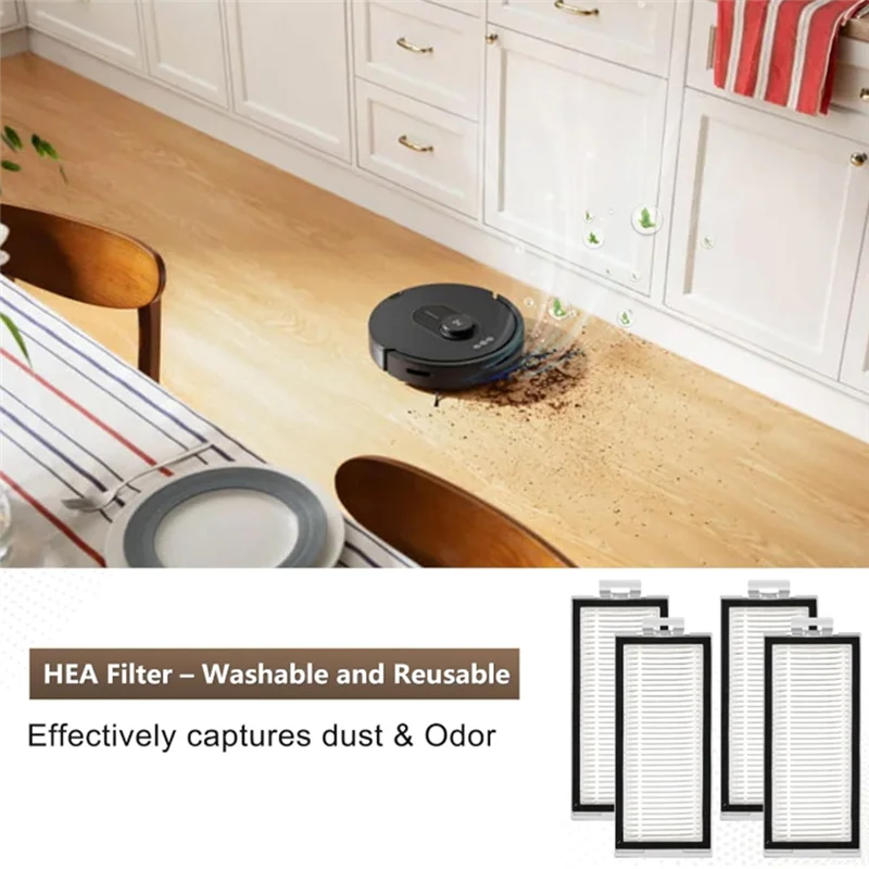 ABZA-สําหรับ Roborock Q8 Max +/Q5 Max +/Q5 Pro +/Q5 Duoroller + เครื่องดูดฝุ่นลูกกลิ้งแปรงด้านข้างกรองMop Padฝุ่นกระเป๋า