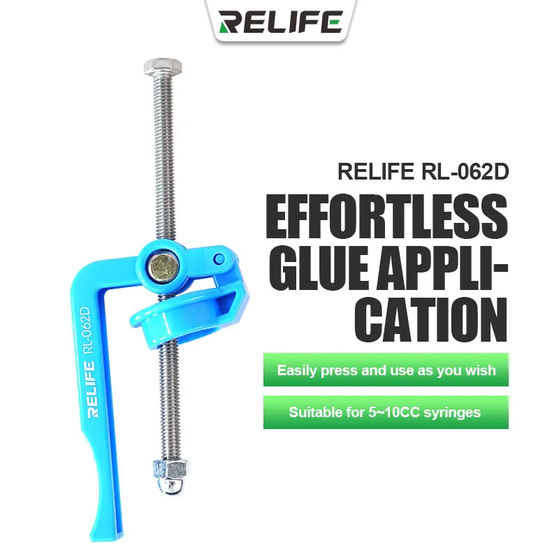 RELIFE 5CC~10CC Rosin Flux Barrel Extruder Manual Labor-Saving Glue Gun For Syringe Welding Oil, Solder Paste, UV Mask Oil,Glue