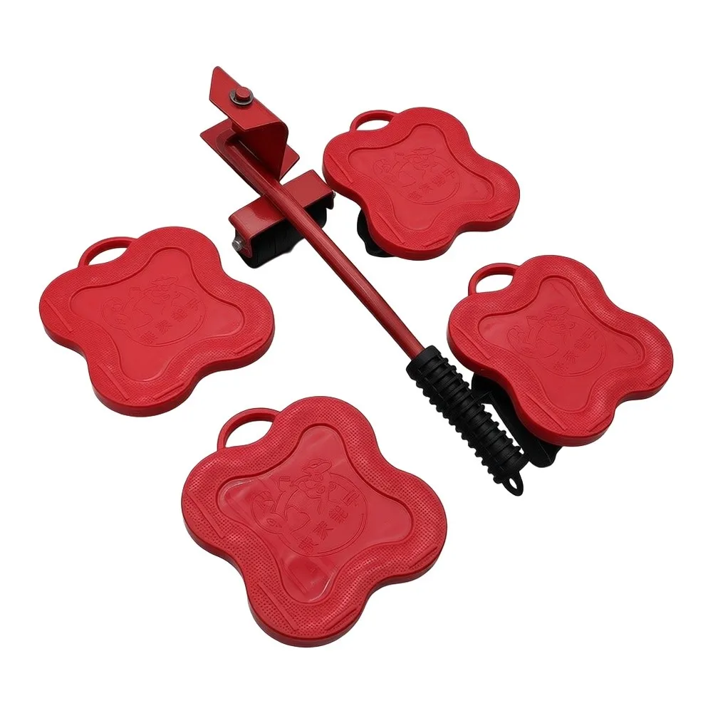 Stainless Steel For Moving Kit 36.5cm x 14cm x 10.5cm Red Color Includes 4 Sliders and Lever Tool for Home Relocation