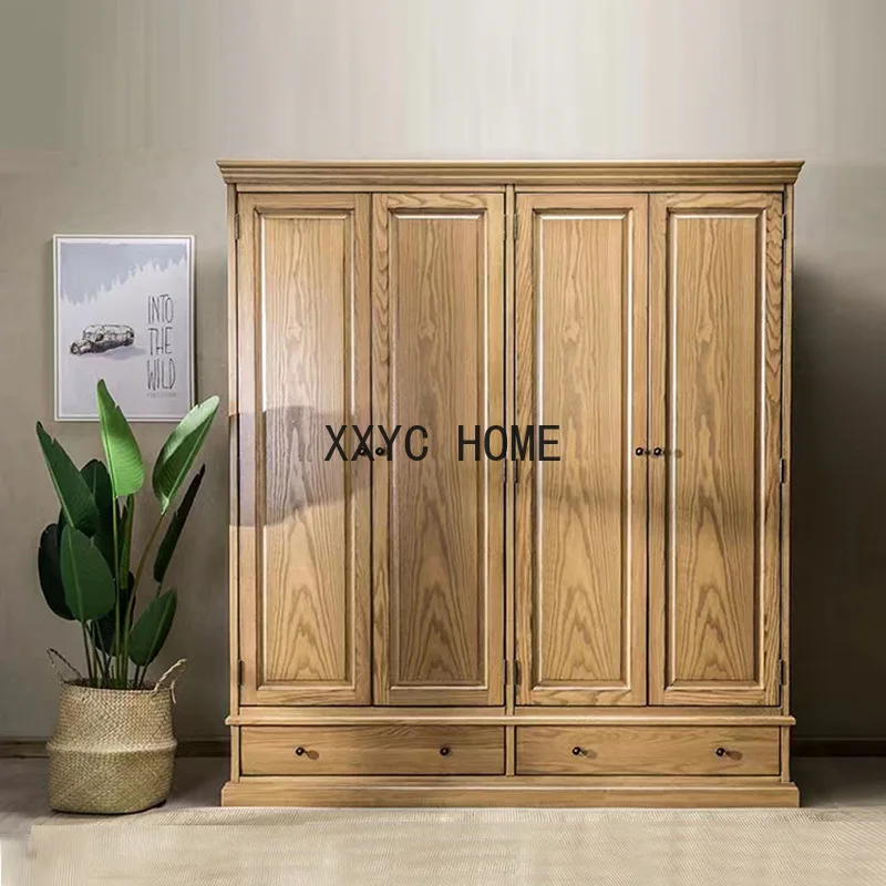

Solid Wood Wardrobe Three Four Five Six Vertical Hinged Door Master