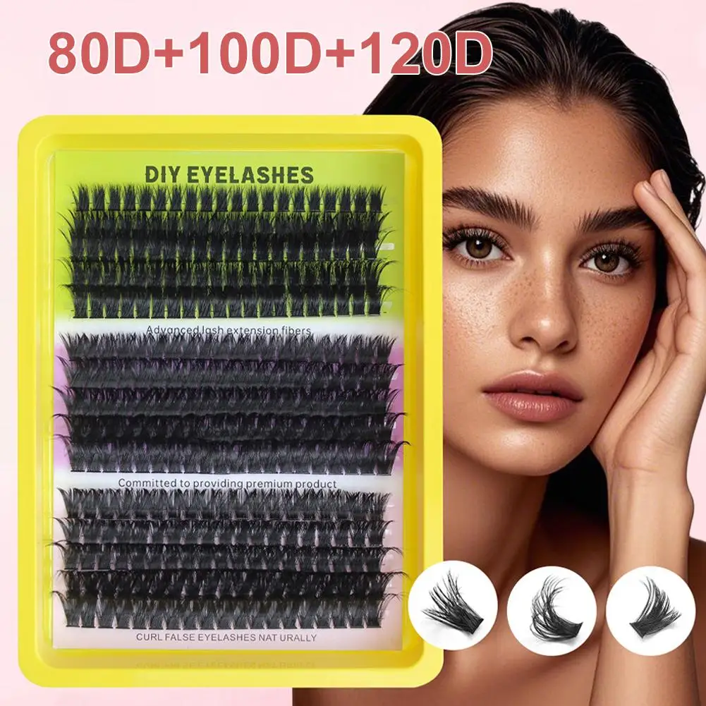 60D80D100D Thick False Eyelashes with Mixed Length, D Curl Cat-Eye Style for a Fluffy And Dramatic Look Suitable for Beginn G4D2