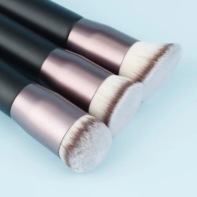 Nouveau Grand gros plat incliné rond fond de teint brosse unique maquillage pratique sans Trace fond de teint