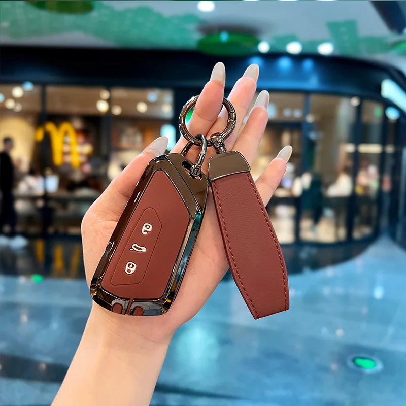 حافظة مفاتيح السيارة غطاء حامل فوب لسيارة Volkswagen VW ID.3 ID.4 Golf Mk8 GTI GTD R Atlas Cross Sport Passat ملحقات السيارة #2