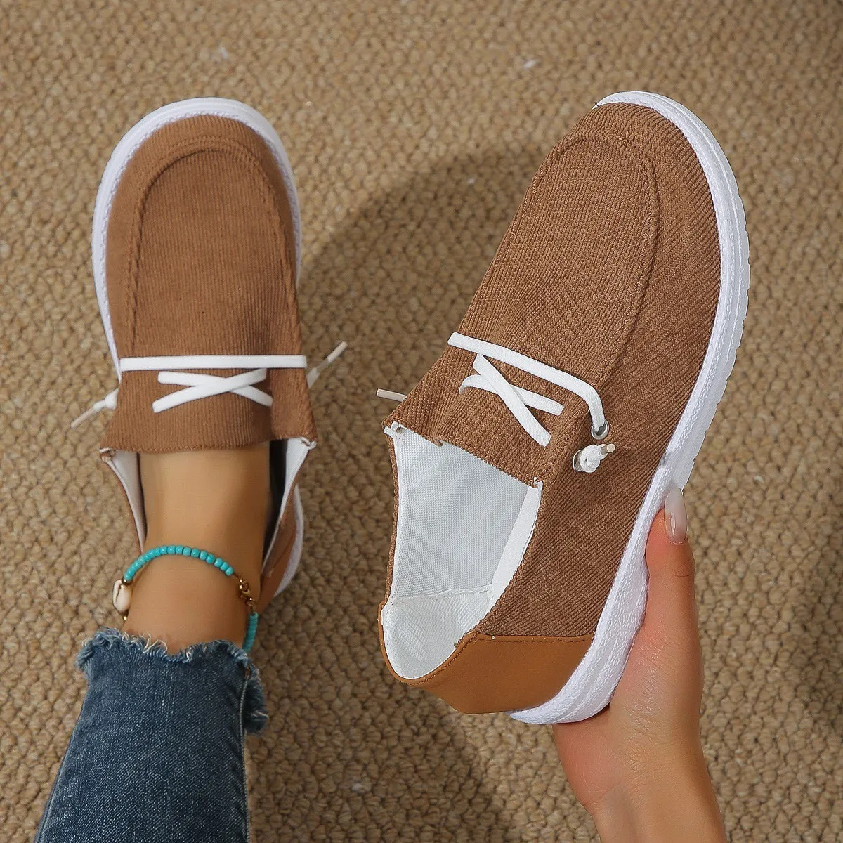 Nieuwe Mode Damesschoenen Zomer Dames Casual Flats Handig Instappers Comfortabele Outdoor Sport Sneakers Canvas Schoenen