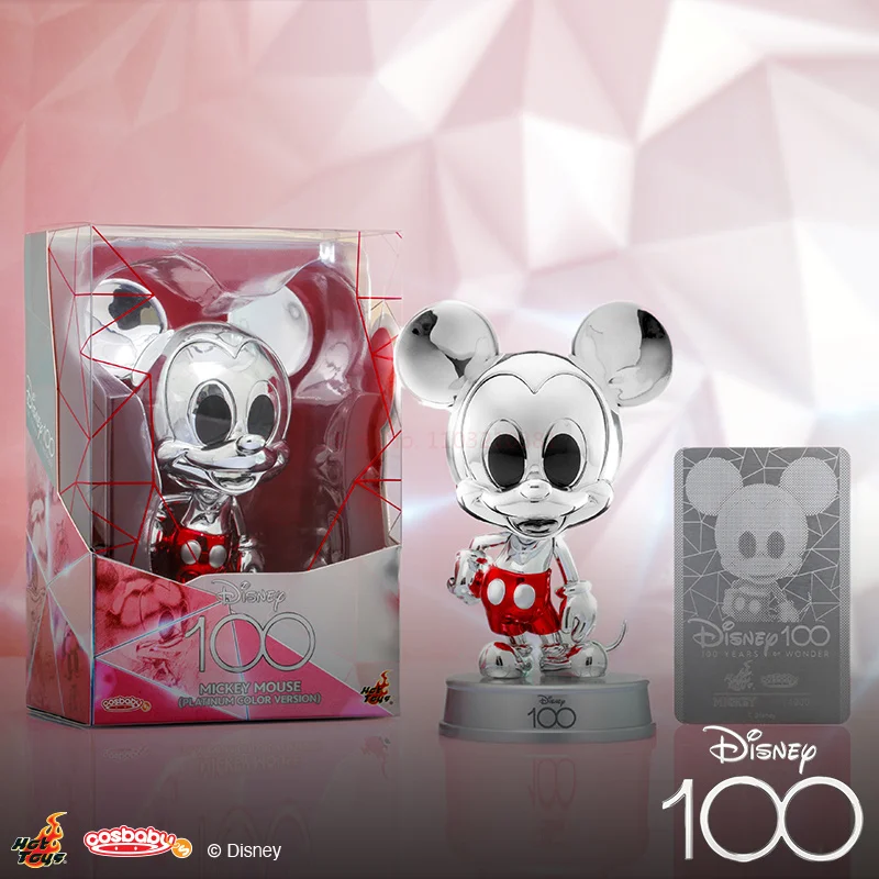 Disney 100 Year Series Donald Duck Daisy Mickey Mouse Winnie Stitch Electroplated Cosbaby Collection Doll Cartoon Model Toy Gift