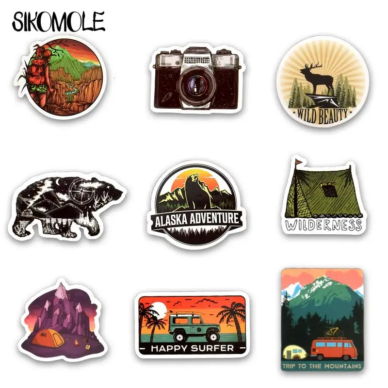 10/30/50PCS Camping Landscape Stickers Outdoor Adventure Climbing Travel DIY Suitcase Laptop Bicycle Helmet Graffiti Sticker F5