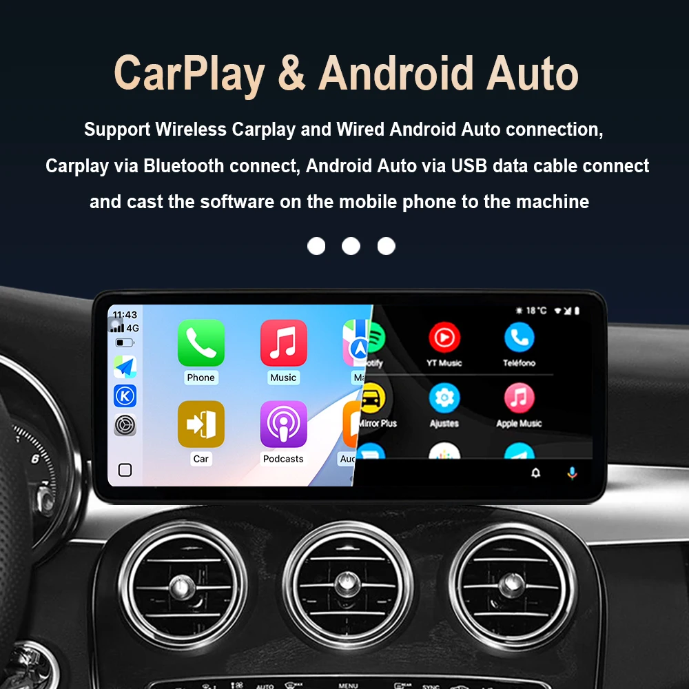 Android 16 for Mercedes Benz A Class CLA GLA W176 2012 - 2018 Car Radio Video Multimedia Player Wireless Carplay Touch Screen