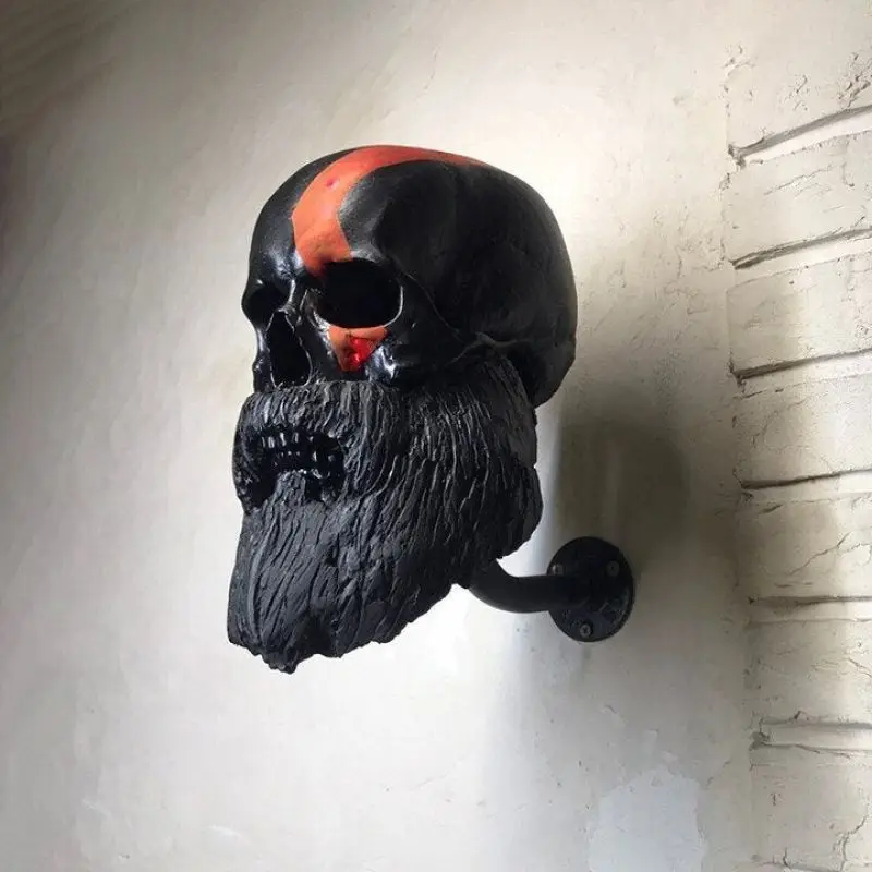 Motorcycle Accessories Helmet Holder Hanger Stand Rack Wall Mount Helmet Hat Display Resin Skull Handicraft Ornaments Home Decor