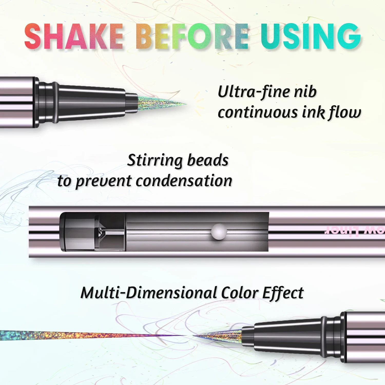 CHARMACY stylo Eyeliner Duochrome végétalien haute teneur en pigments séchage rapide imperméable longue durée coloré caméléon Eye Liner