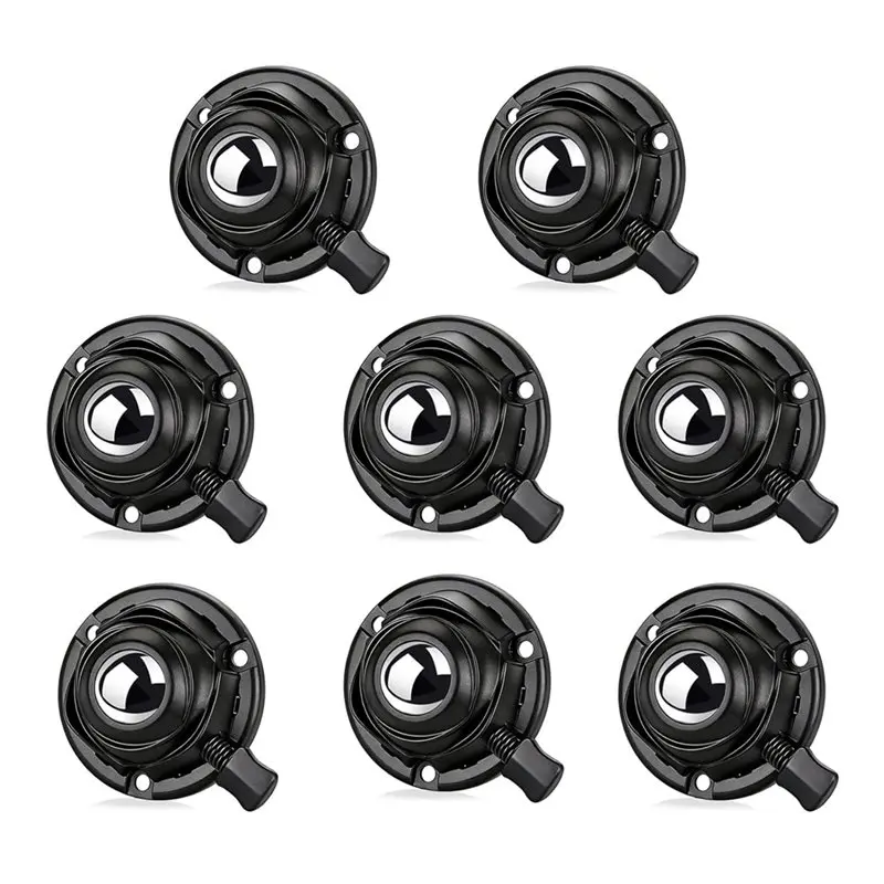 ABYN-Self Adhesive Caster Wheels 8 Pack 360° Swivel - 30LBS Each With Brake Rod, Stick On Rollers For Furniture