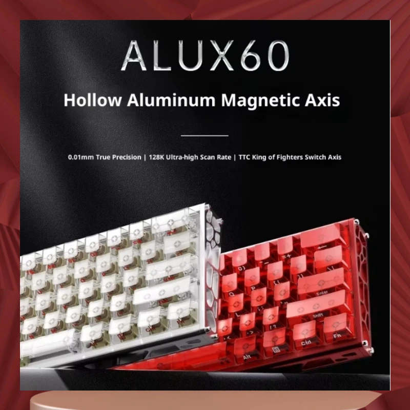 

Ajazz Alux60 All-Aluminum Magnetic Axis Mechanical Keyboard Cnc Customized Hot Plug Cable Game Esports Computer Holiday Gift