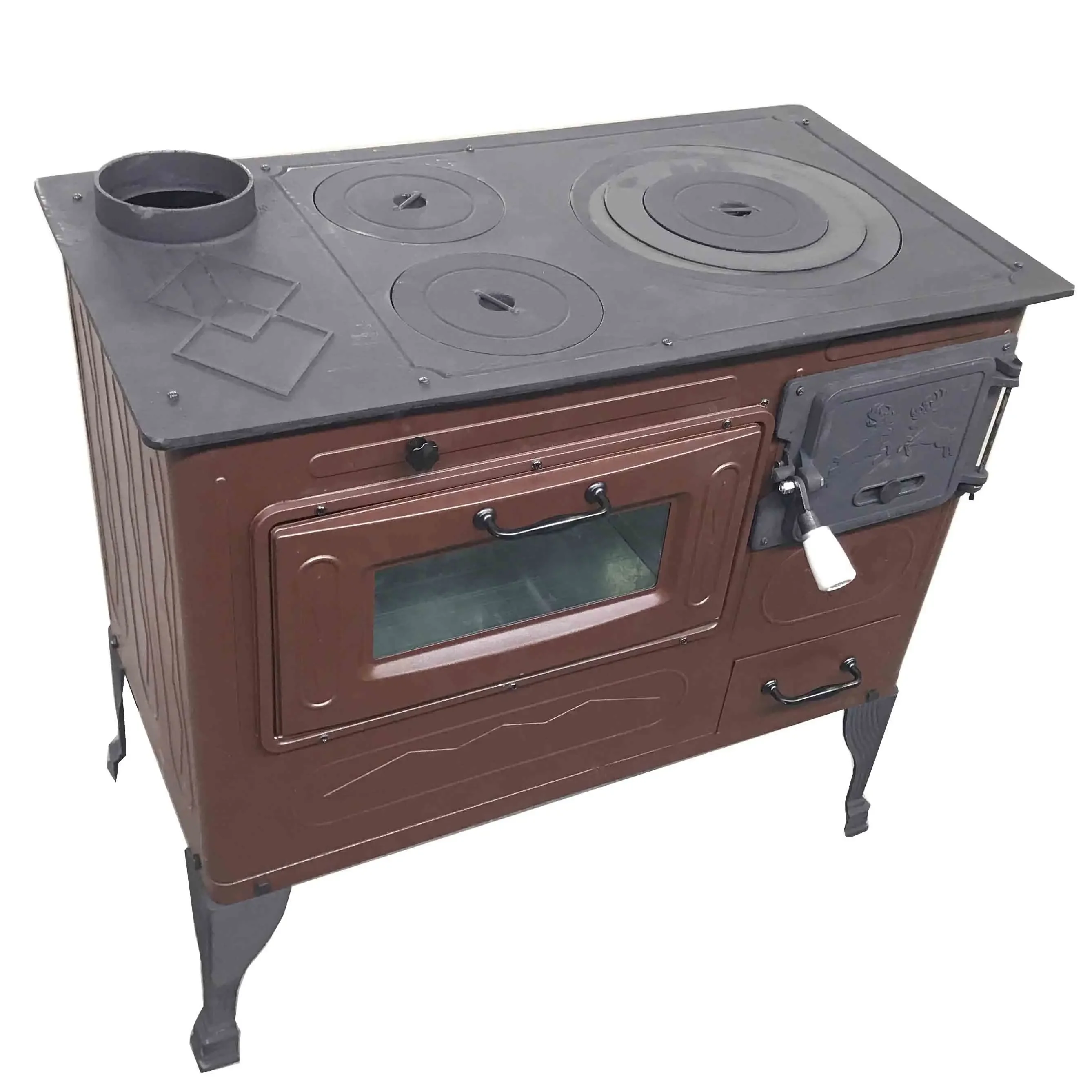 Large Cast iron wood burning Stoves with oven for cooking