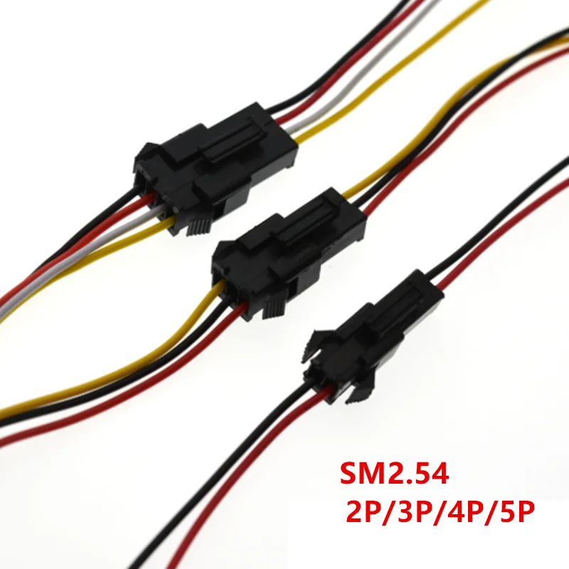 5/10 Pairs JST-SM 2-5Pin Male Female Connector for WS2812B/SK6812/WS2815/2835/5050 RGB/RGBW LED Light Strip