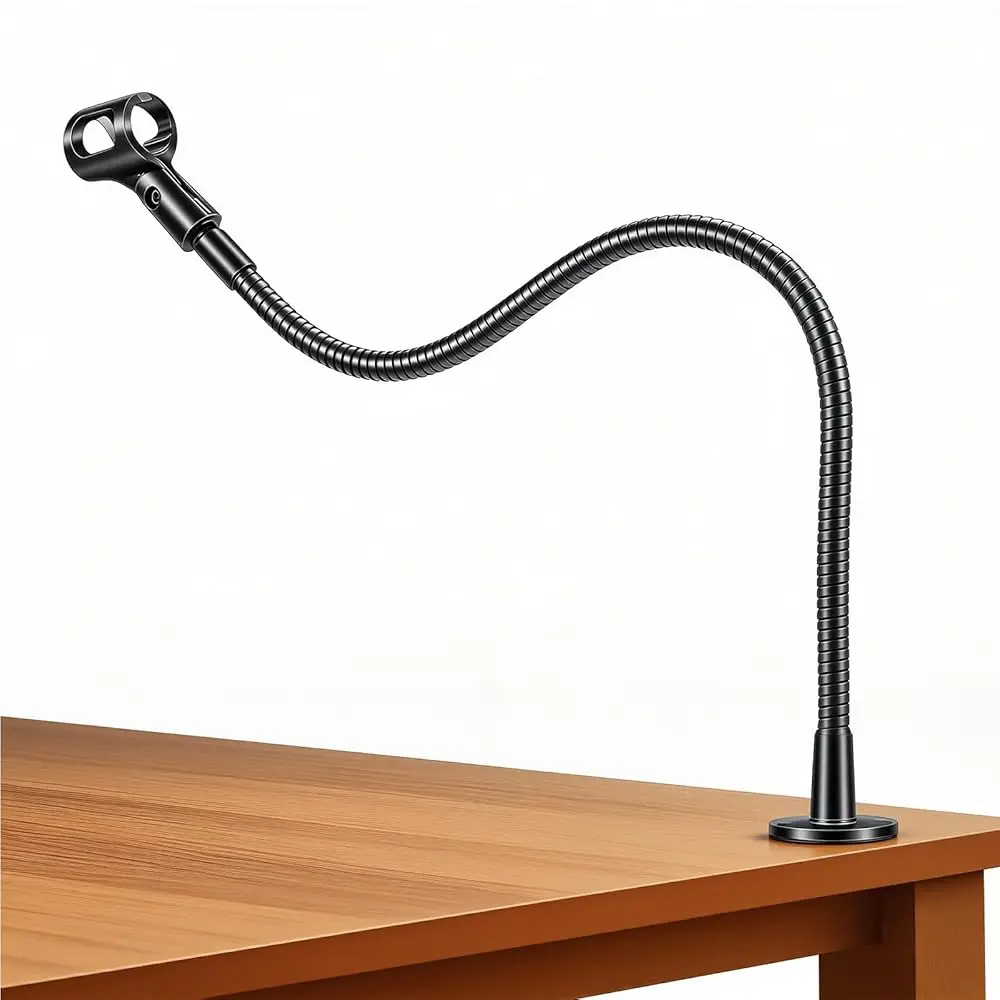 

Free Shipping Microphone Stand - 24-INCH Heavy-Duty Flexible Gooseneck Desktop Mic Stands Holder with Flange Mount Base for Lect
