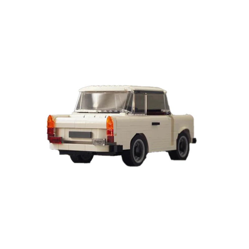 Classic White Household Retro Small Sedan Trabant 601 MOC Building Blocks Assembly Model Bricks Display Creative Kids Toys Gifts