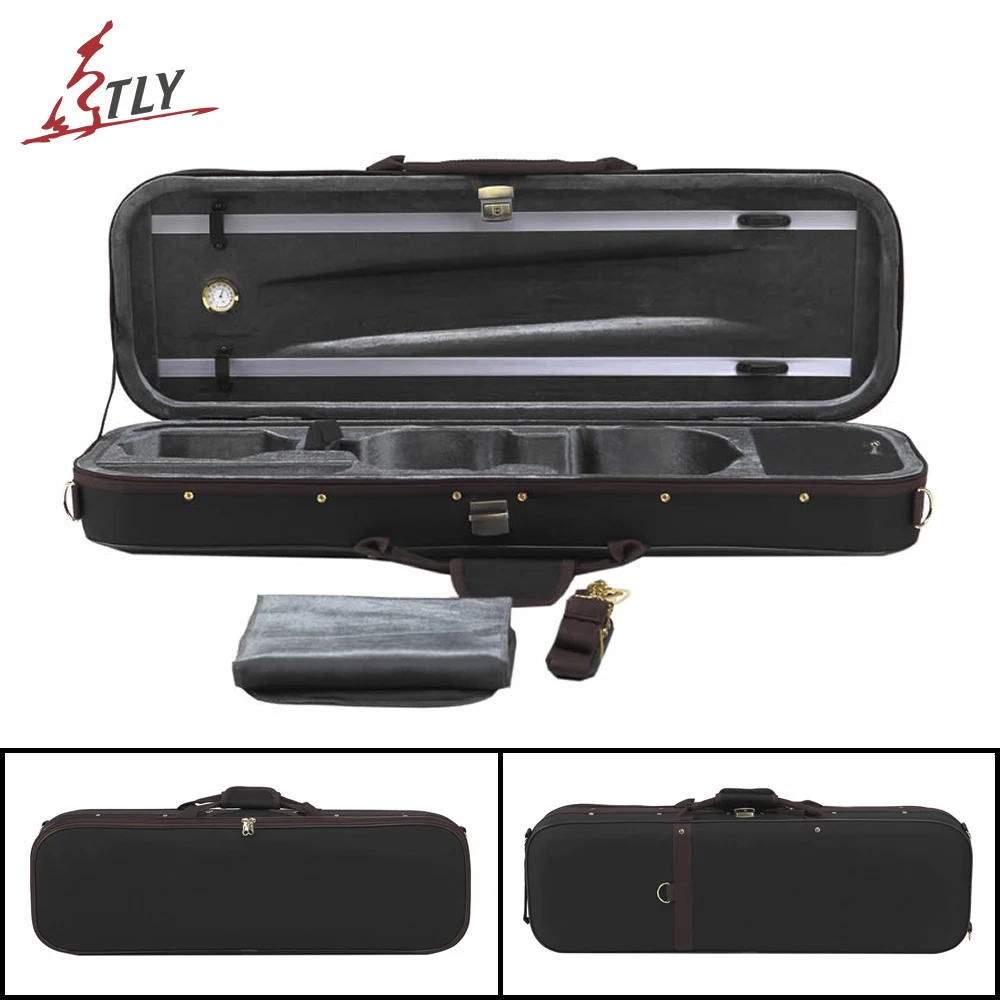 4/4 High Grade Gray Rectangle Violin Case Large Storage Space With Hygrometer  TL-C006A