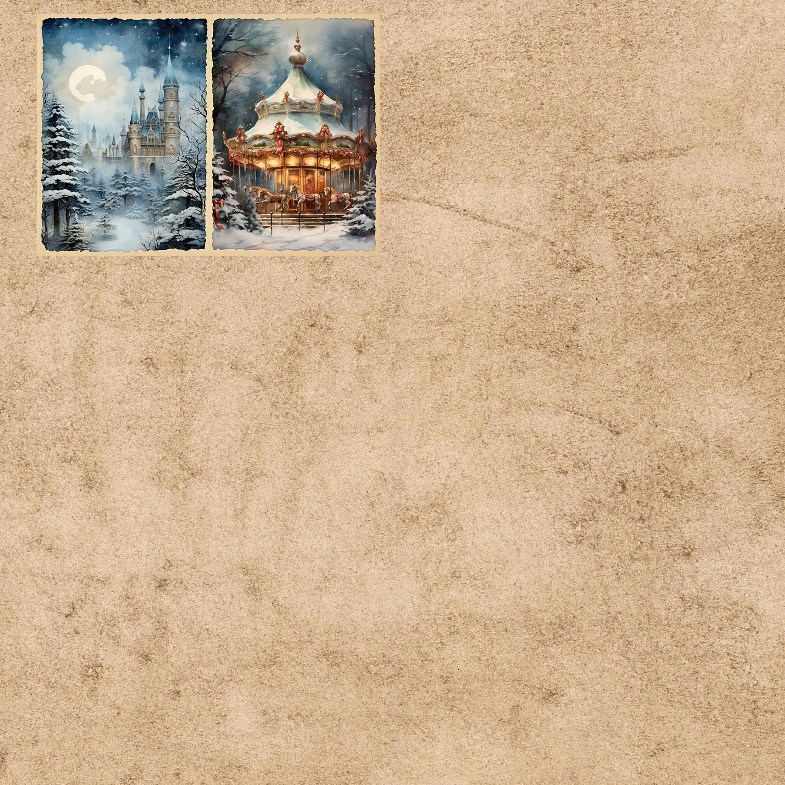 10 Sheets A5 Size Christmas Santa Soldier Background Vintage Grunge Journal Planning Scrapbooking