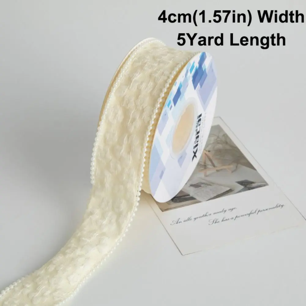 5Yard 4cm Flower Trim Ribbon Lace Embroidery Dopamine Edge Trim Decorating DIY Photo Props Gift Wrapping Ribbon