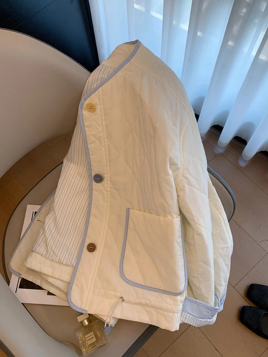 

Ретро-японская куртка унисекс с цветными блоками, круглым вырезом, на одной пуговице, из хлопка, легкая, для весны и осени, модная