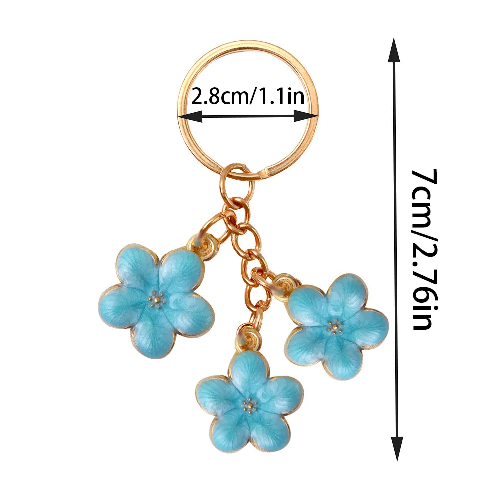 Cute Plant Keychain Sakura Flower Key Ring Enamel Key Chains For Women Girls Handbag Accessorie Car Keys DIY Sweet Jewelry Gifts image 6