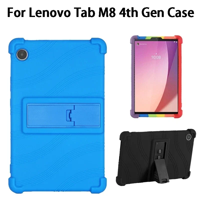 Case For Lenovo Tab M8 4th 2023 Gen 3 TB-8506F FHD TB-8705F HD TB-8505F 8 inch Protective Shell Silicone Tablet Case Stand Cover