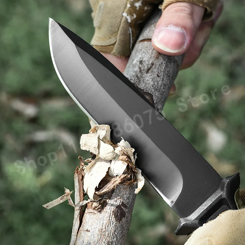 GB G1500 شفرة مستقيمة عالية الجودة 8Cr13Mov شفرة مقبض بلاستيكي متين للغاية وحاد للتخييم في الهواء الطلق سكين محمول #2