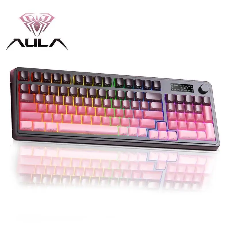 

AULA S99 Pro Wireless Keyboard, USB Rechargeable Tri-mode Bluetooth-compatible/2.4G/USB-C Cute Gaming Durable Keyboard