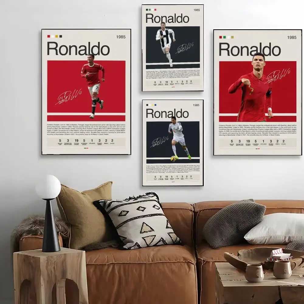 Football Star C-CR7 CR-Ronaldo Poster HD Decorative Wall Art for Living Room Bedroom Café Stylish Home Décor Gift