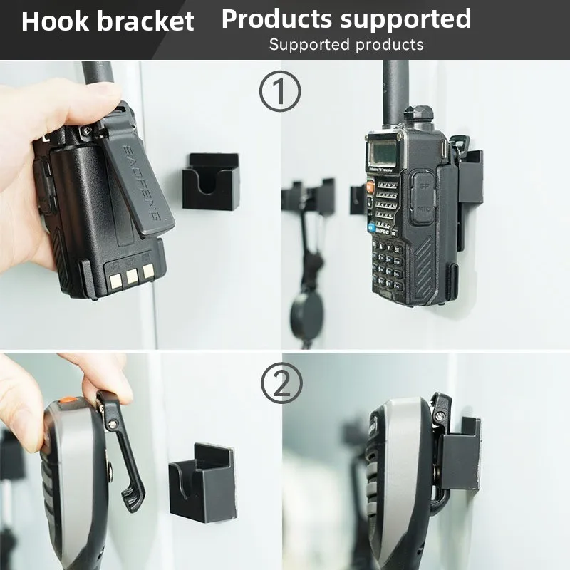 حامل حامل لاسلكي عالمي 3 في 1 وخطاف ميكروفون: حامل لاصق 3M، مشبك ميكروفون راديو السيارة، خطاف ميكروفون #6