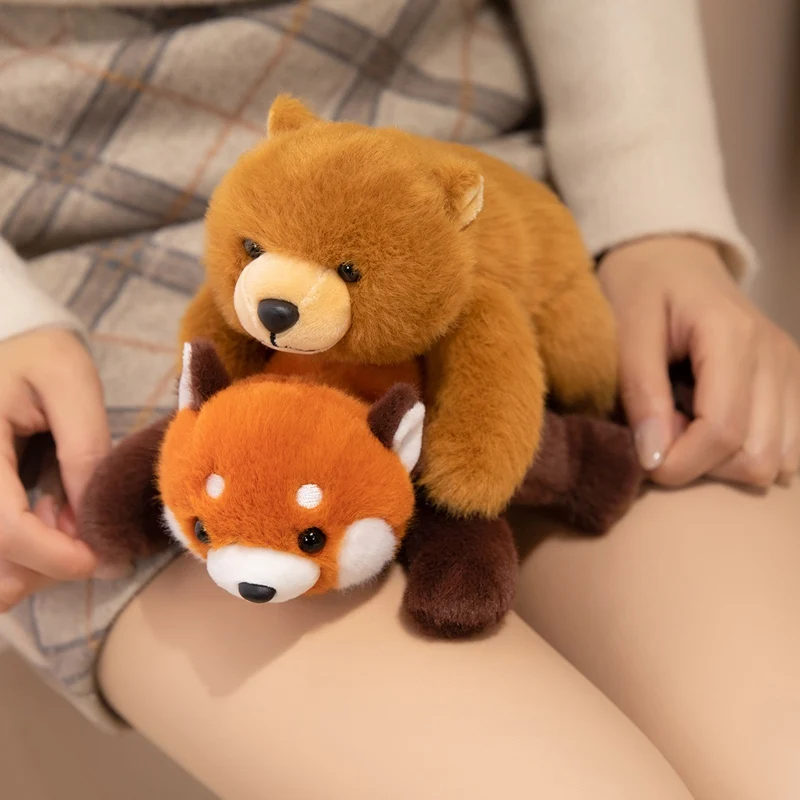 18cm Cartoon Lying Stuffed Animal Cute Bear Pig Fox Dog Plushies Kawaii Office Companion Plush Wrist Pad Desk Decro