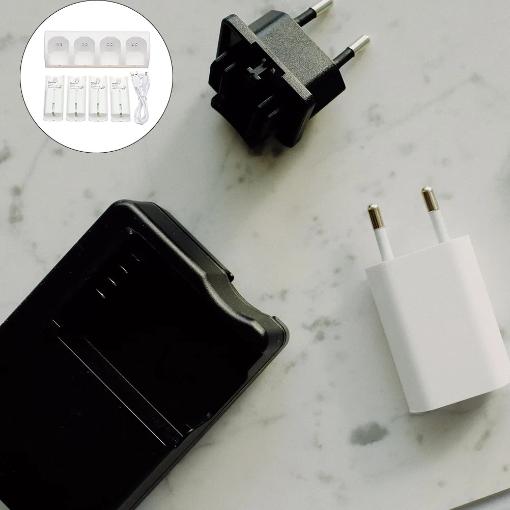 

White 4 Slots USB Adapter Compact Size Charging Station Durable Plastic