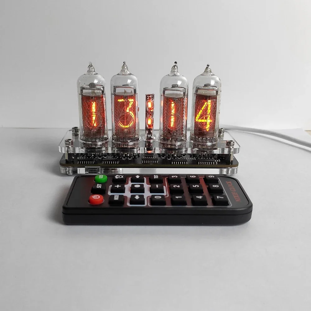 4-bit IN14 Glow Tube Clock Module Nixie Clock Audio Accessories With Backlight clock digital USB 5V