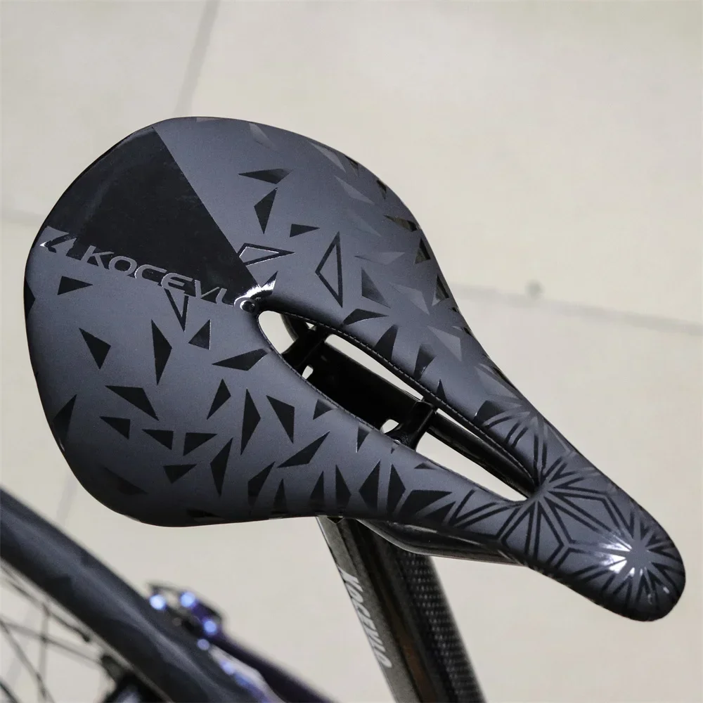 KOCEVLO Official Leather Road Bike Racing Saddle PU Comfort Seat Cushion MTB Bicycle Saddle Carbon Bike 7*9mm Oval Seat Fittings