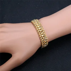 Punk Chunky Hand Chain Bracelet 8/12MM Gold Color Wristband Bracelets Bangle For Men Women Fashion Jewelry Braslet 2021