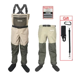 Botas de pesca con mosca impermeables, pantalones transpirables para vadear, ropa de pesca y caza, monos en el pecho, calcetines de neopreno para hombres y mujeres