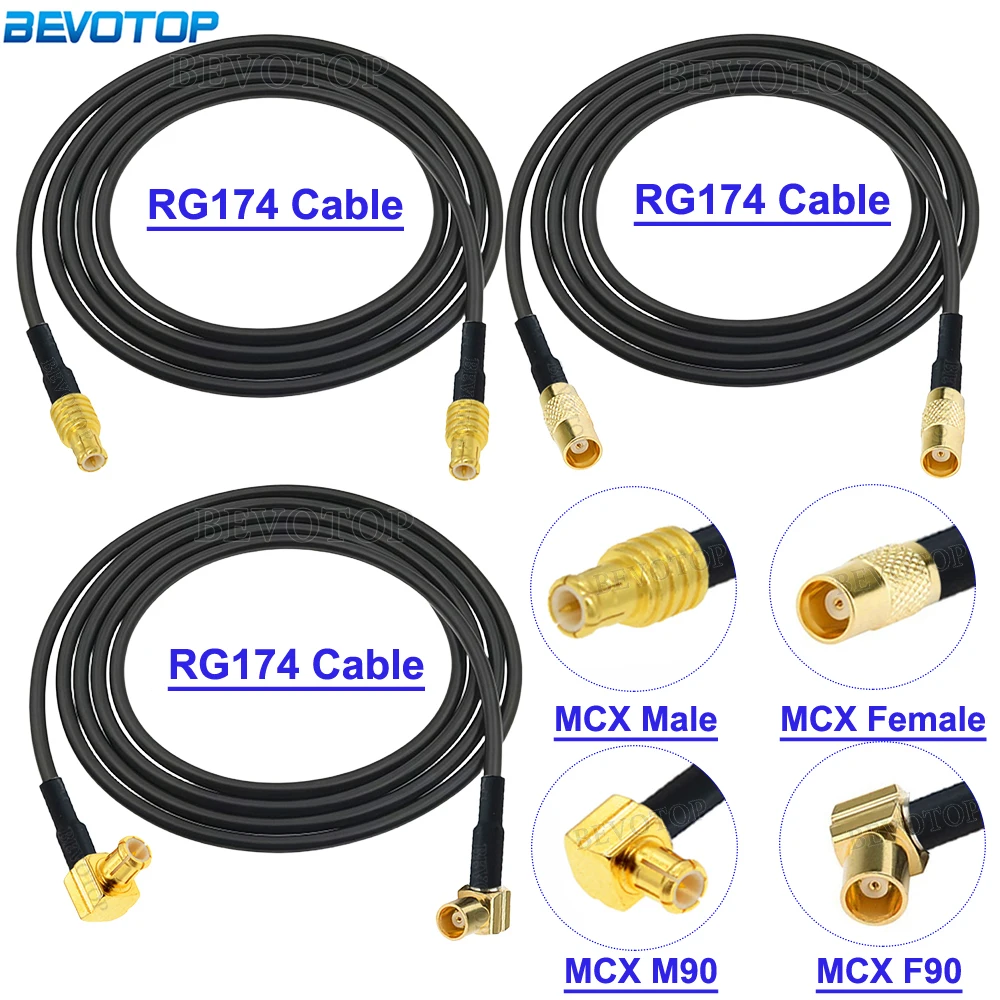 Image of 1 Stücke RG174 MCX Stecker auf MCX Stecker/Buchse 50 Ohm RG174 Zopf RF Koaxialkabel Verlängerungskabel Jumper 5 CM-5 M