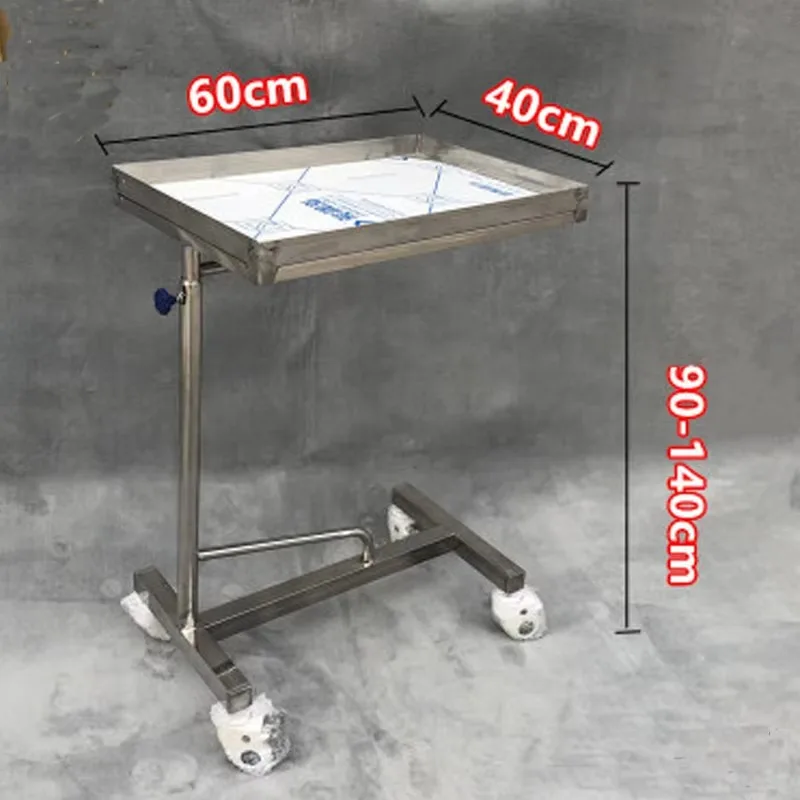 Mobile hospital tray table egg yolk table 3 wheels medical hydraulic egg yolk table