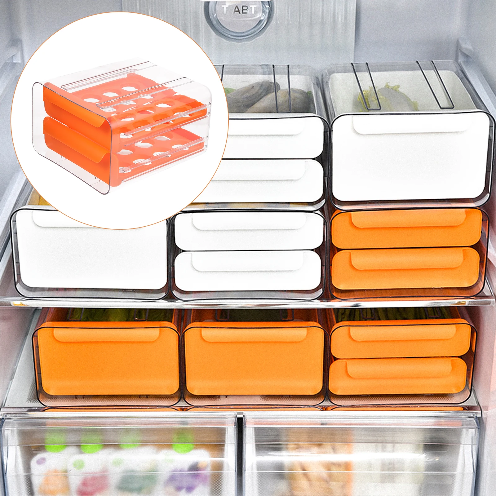 

Storage Box Bin Portable Double Layer Food Container Tray Plastic Vegetable Fruit Case Decorate