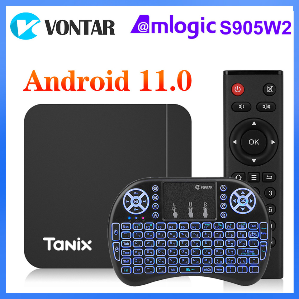 Tanix W2 Android TV Box Android 11 Amlogic S905W2 16GB 32G 64GB Support 4K H.265 AV1 Dual Wifi HDR 10+ Media Player Set Top Box