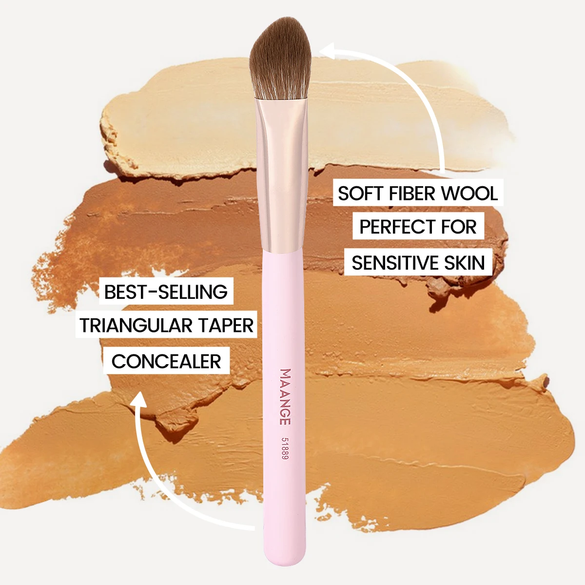 MAANGE 3PCS Contour Brush Kit Triangle Concealer Brush for Liquid Cream Powder Blending Detail Brush Cosmetic Beauty Brush Tool