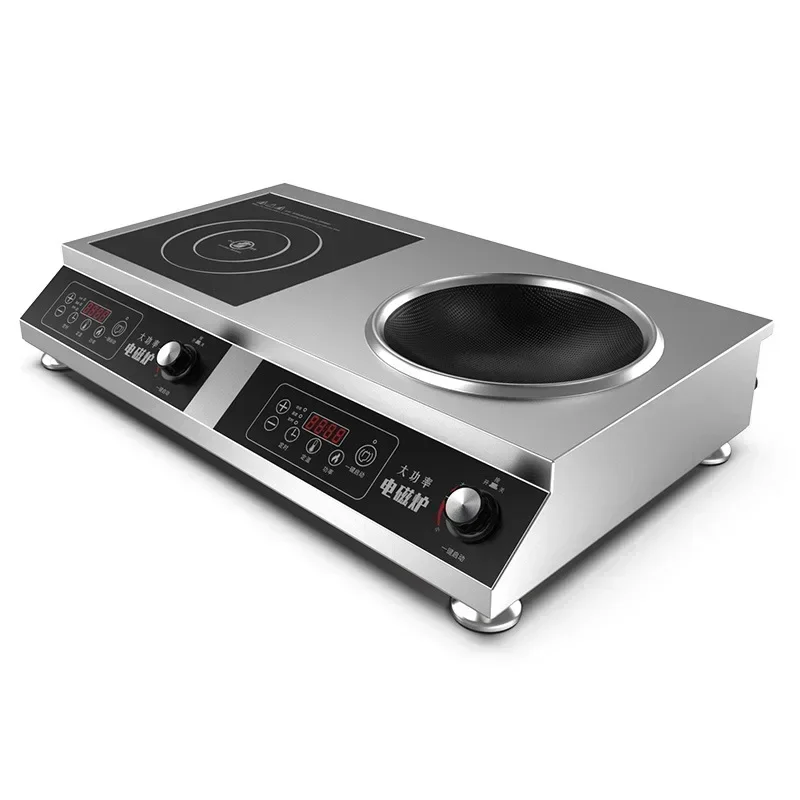 Double-head induction cooker household full set of commercial fire stove concave multi-head stove high power